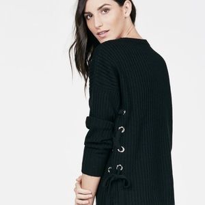 Everly Black Fisherman Knit Pullover Sweater Jumper Size M